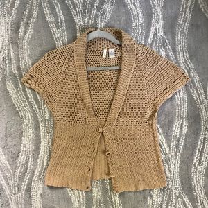 Anthropologie Tan Vintage Inspired Cardigan